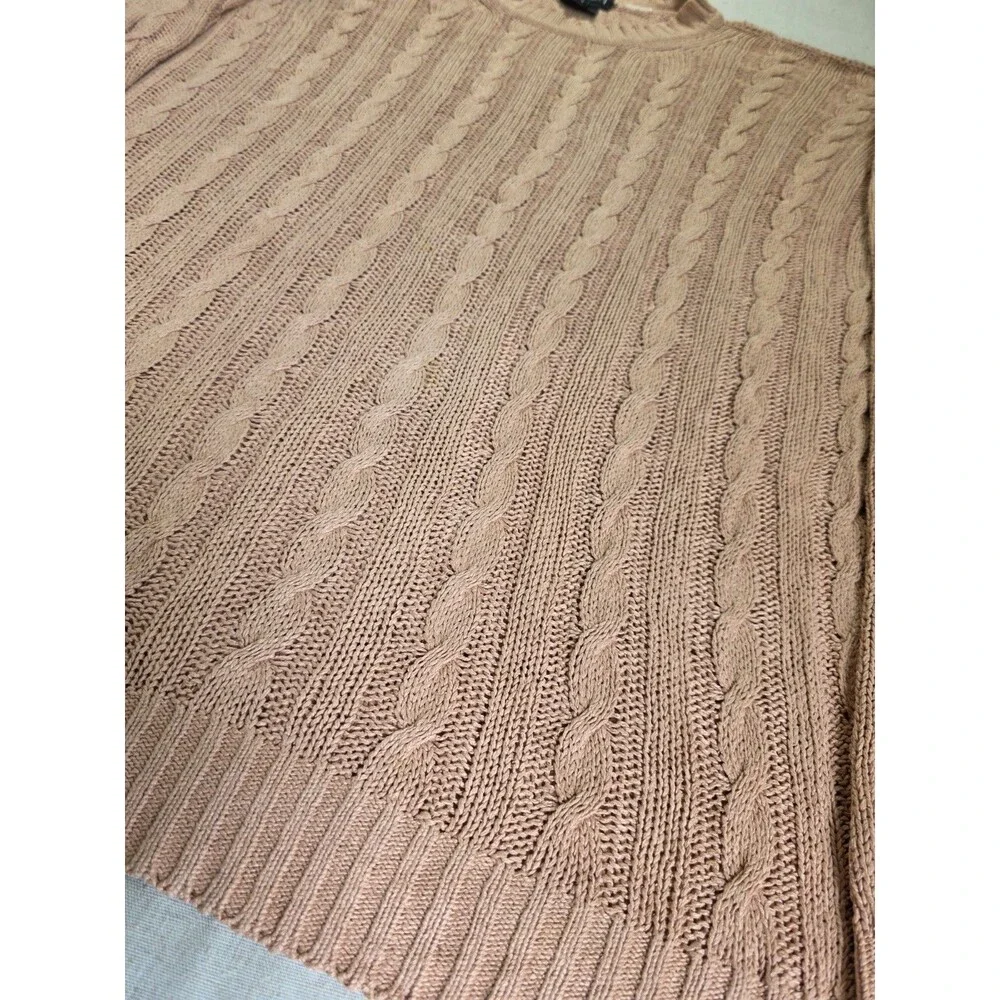 Vintage Gucci Cable Knit Sweater Men’s L Blush Tan Made in Italy
